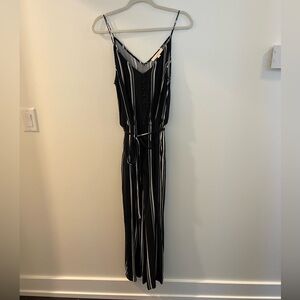Loft jumpsuit black and white stripes